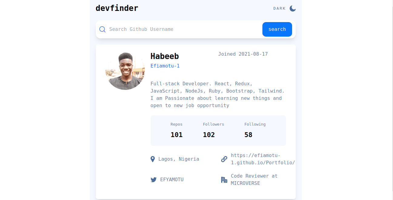 Dev Finder